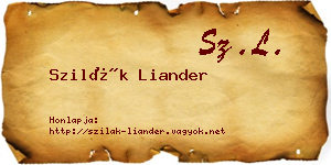 Szilák Liander névjegykártya